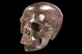 Realistic, Carved Strawberry Quartz Crystal Skull #127570-2